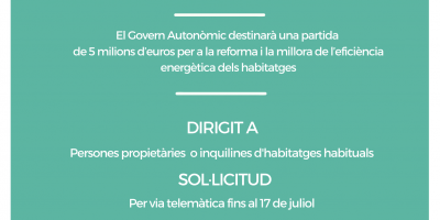 La Generalitat abre el plazo de ayudas para el Plan Renhata