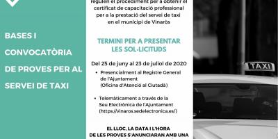 Bases y convocatoria de las pruebas para el servicio de taxi