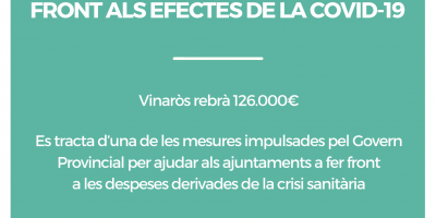 La Diputació atorga una ajuda extraordinària per fer front als efectes de la Covid-19